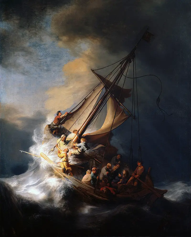 Christus im Sturm auf dem See Genezareth Rembrandt